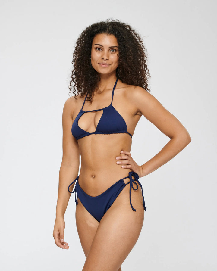 Picture of an Adjustable Mid Waist Bikini set in Navy Blue