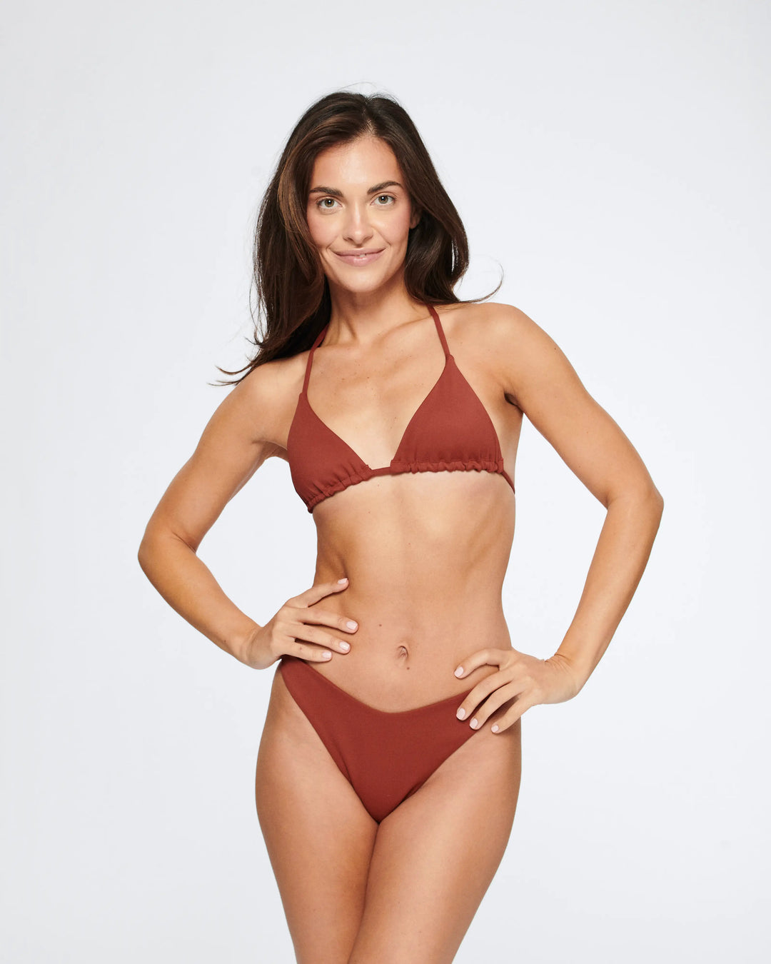 Ava Triangle Top in Burnt Red